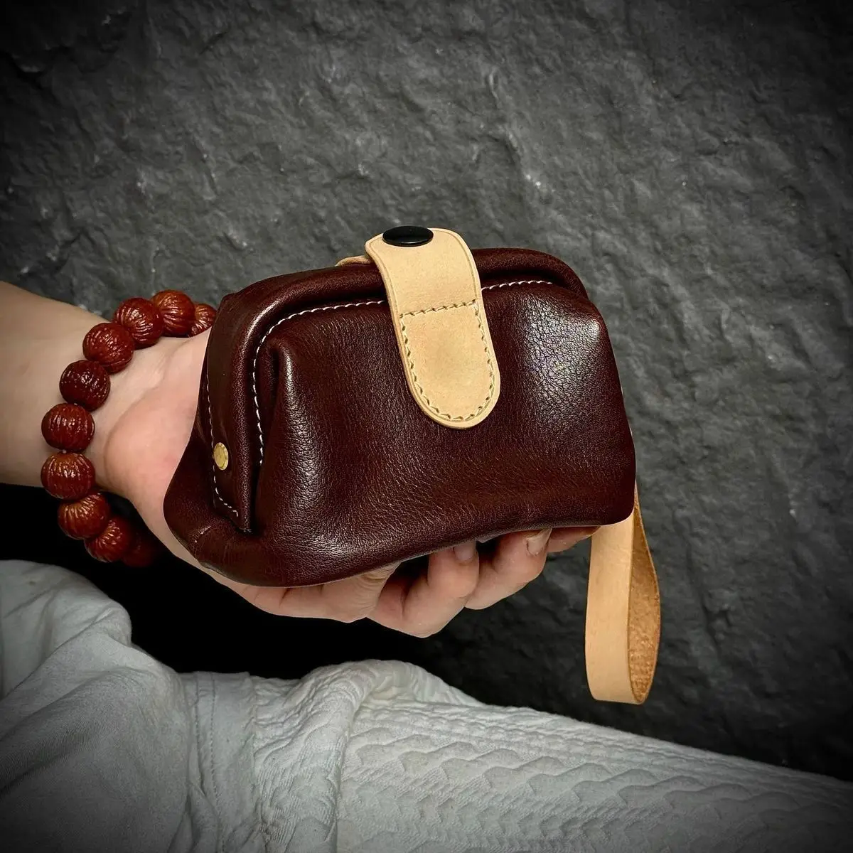 NEW PU Leather Small Coin Purse Snap Closure Detachable Wrist Strap Ideal For Daily Use Travel Commute