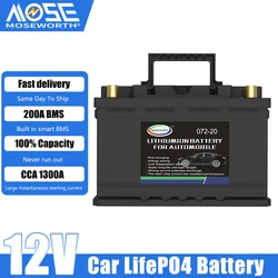 072-20 Automotive Battery 12V 70Ah 1300CCA LiFePO4 Car Battery Jump Starter Rechargeable Spare Replacement for Auto SUV Truck