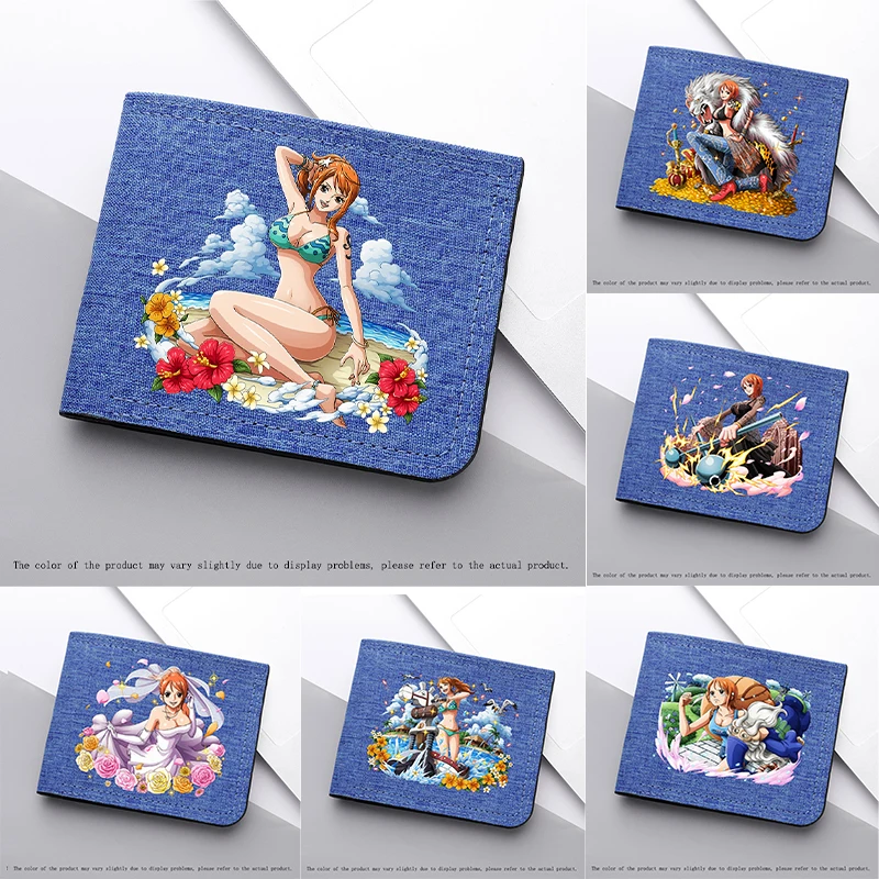 Portefeuille de périphériques d'animation une pièce, figurine d'anime Nami, court, pliable, grande capacité, porte-monnaie, porte-cartes pour hommes