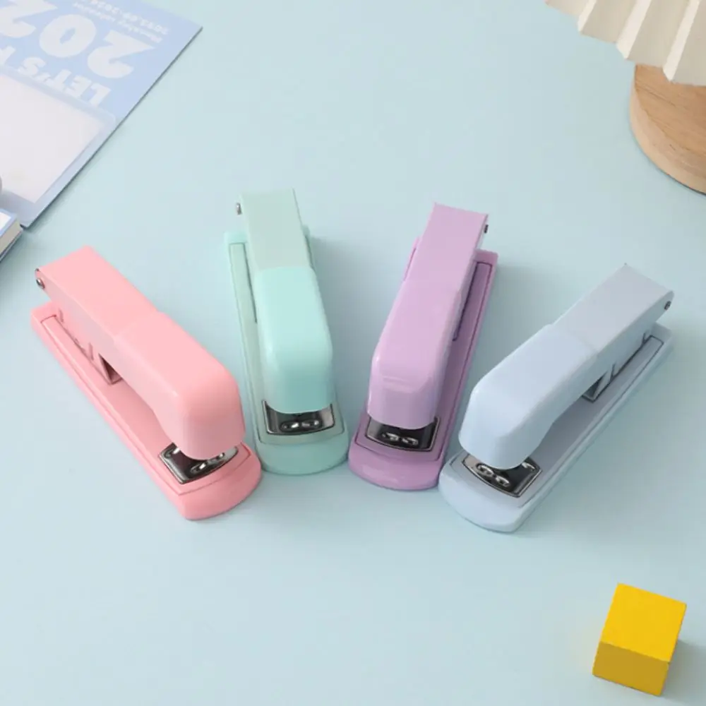 Macaron Color Labor-Saving Stapler Multi-function Large Size Paper Stapling Machine Stable Efficient School Supplies