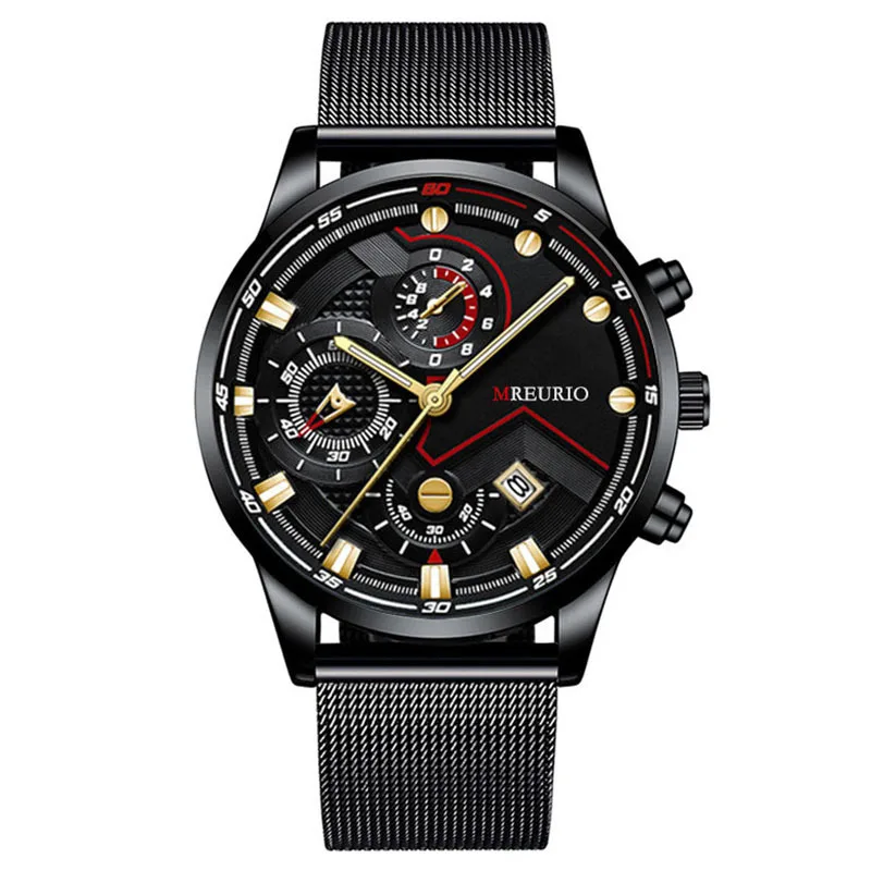 Men's Quartz Watch Popular Fashion Metal Mesh Strap Steel Band Business Male Business Wristwatch Casual Simple Stylish Boy Gifts
