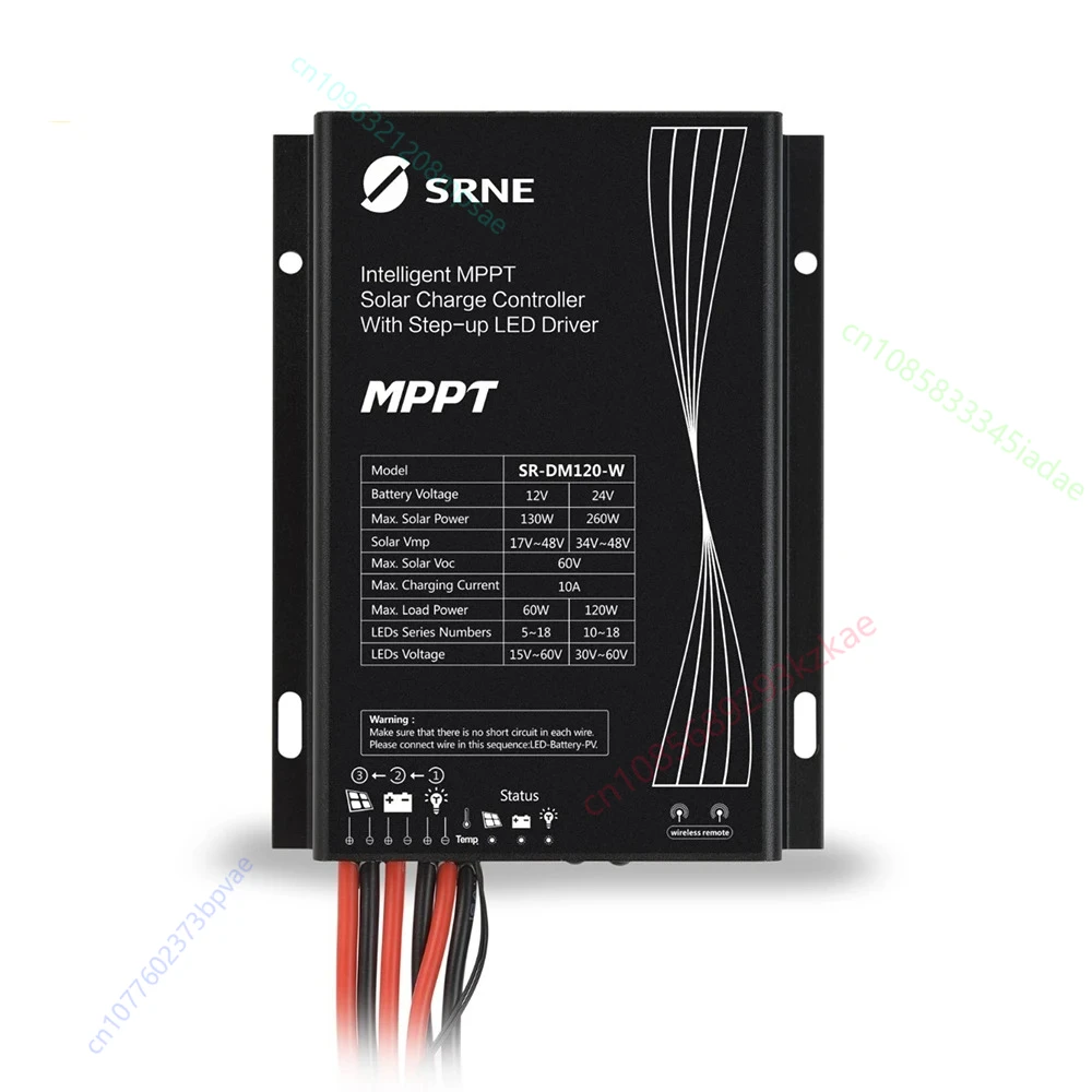 SRNE SR-DM120 12V 24V MPPT LED Solar Street Light Controller 10A Intelligent Solar Charge Controller With Step-up LED Driver