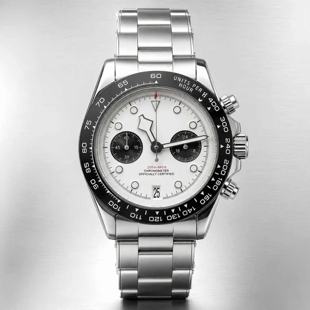 

LARIMOKER 39mm VK64 Quartz Movement Men Chronograph Watch Date Display at 6 o'clock Sapphire Crystal Stainless Steel Waterproof