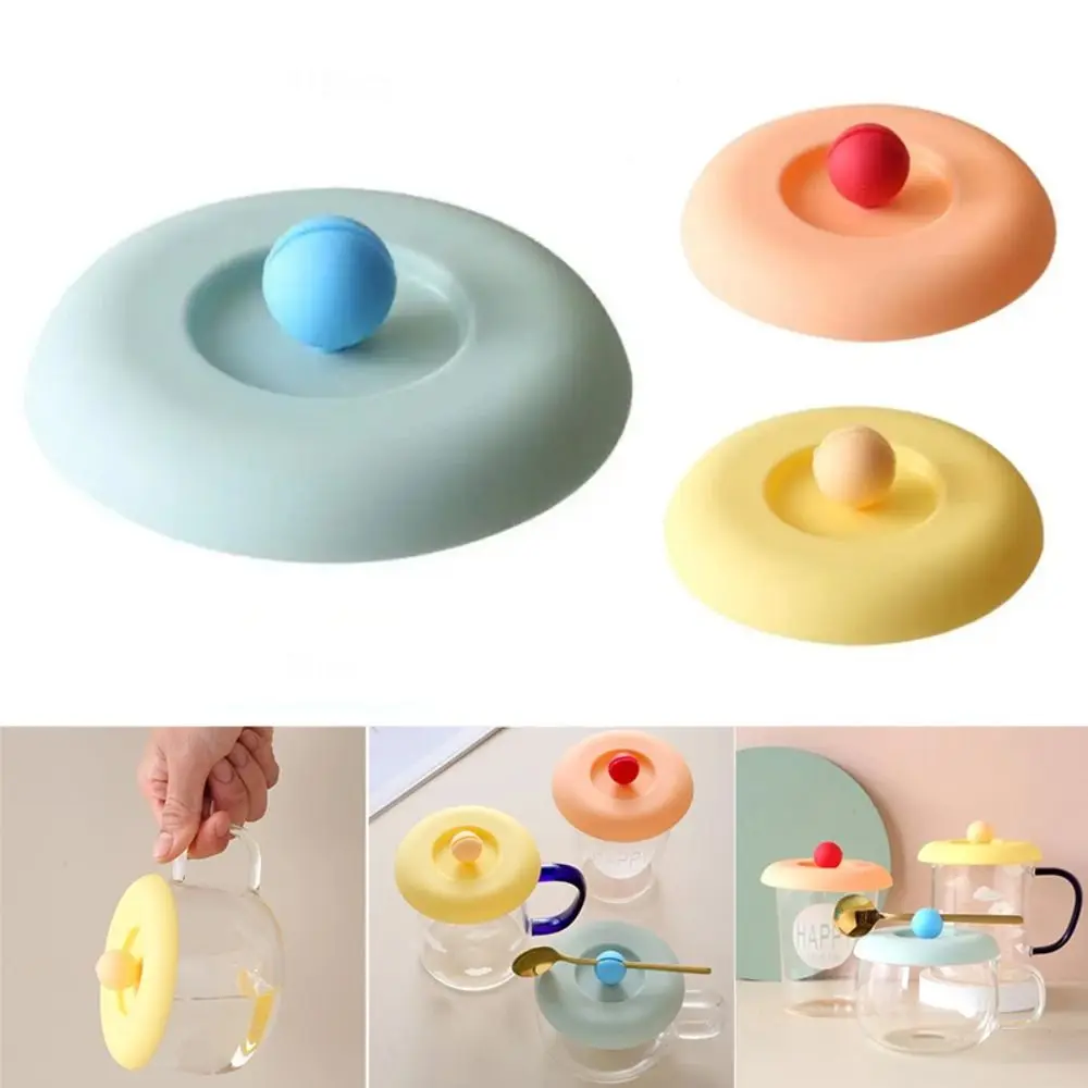 Universal Silicone Cup Cover Anti-dust Round Water Cup Lid Heat-Resistant Lid Leak-Proof Coffee Mug Sealed Cap
