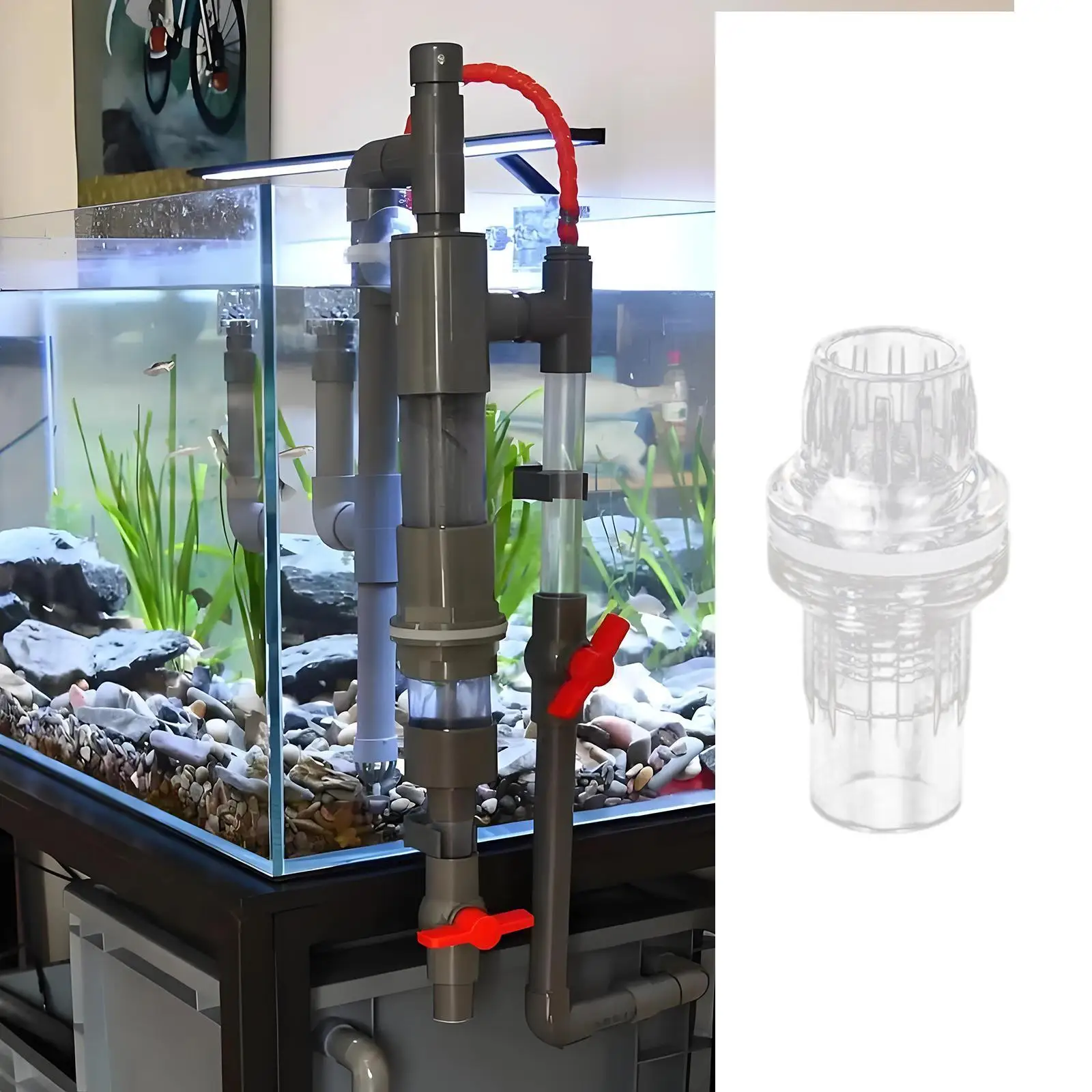 Aquarium Tubing Pipe Connector Acrylic Inlet Outlet Hose Coupler Quick Connect 16mm 20mm for Freshwater Saltwater