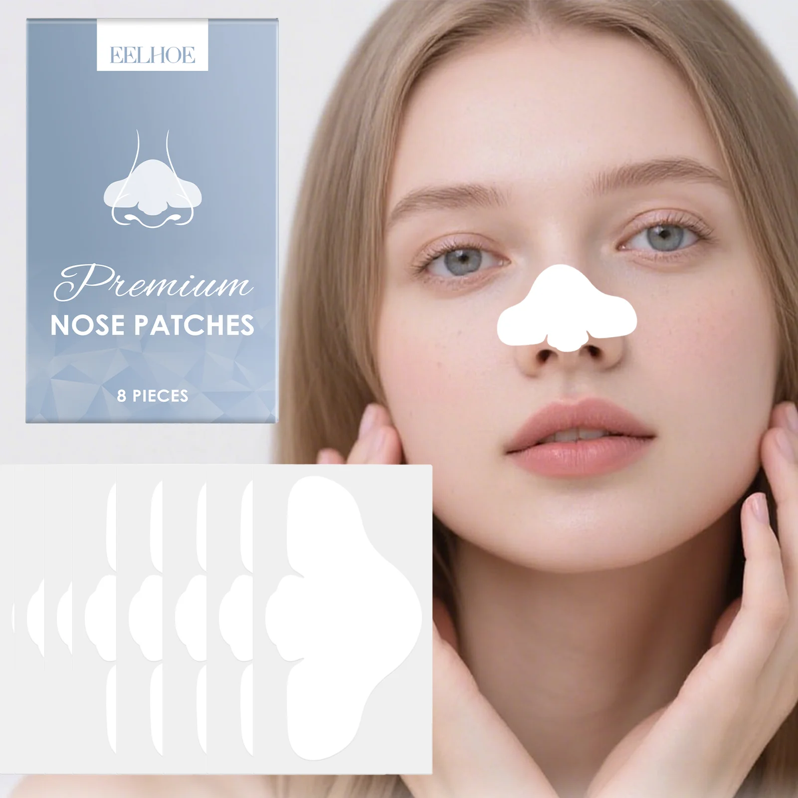 8 Pcs Gentle & Nourishing Nose Pore Strips Deep Cleansing for Sensitive Skin Oil Control & Smoothing Face Mask Winter Skincare