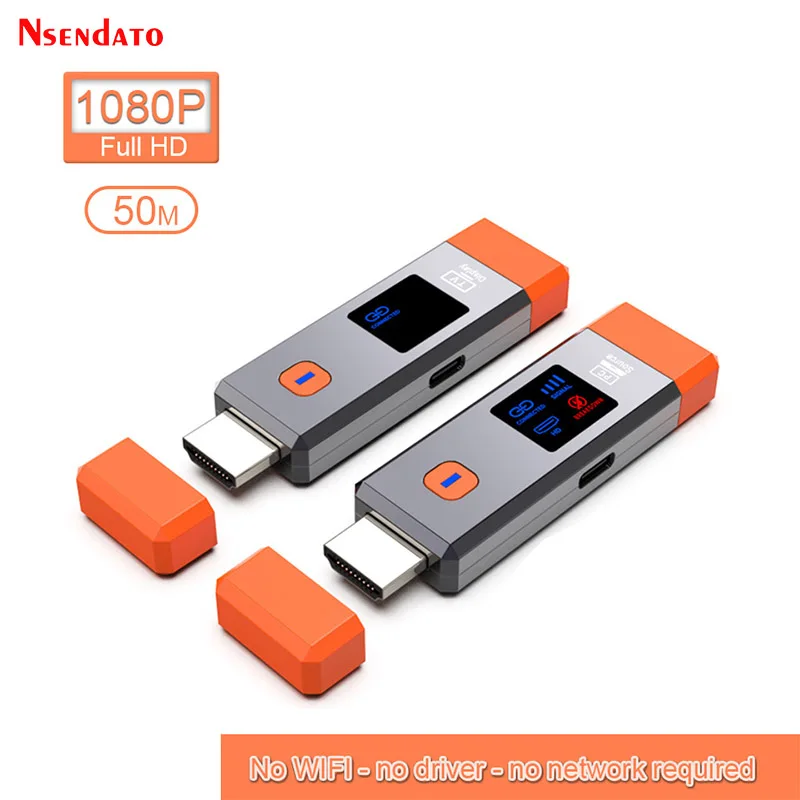 50M HDMI Wireless Video Transmitter and Receiver Extender 1080P@60hz Wireless HDMI Wifi Display TV Stick Dongle Adapter PC to TV