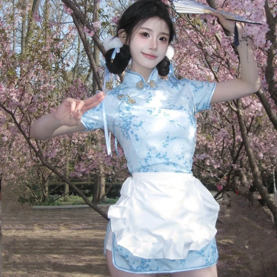 Chinese girl cheongsam cospaly maiden passion free off couple temptation pure desire uniform cos role playing female Halloween