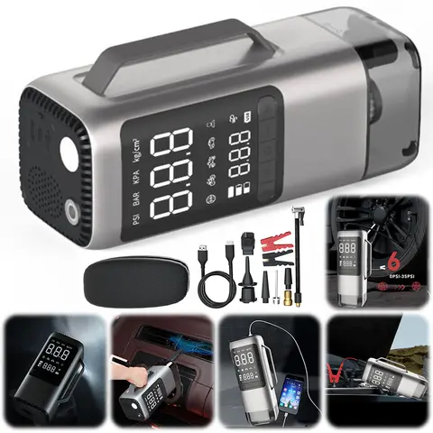 점프 스타터 진공 청소기 자동차 타이어에 대 한 가벼운 USB 충전식 8000mAh 자전거 공기 압축기와 전기 타이어 펌프