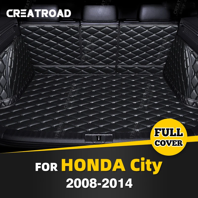 

Auto Full Coverage Trunk Mat For HONDA City 2008-2014 13 12 11 10 09 Car Boot Cover Pad Cargo Interior Protector Accessories