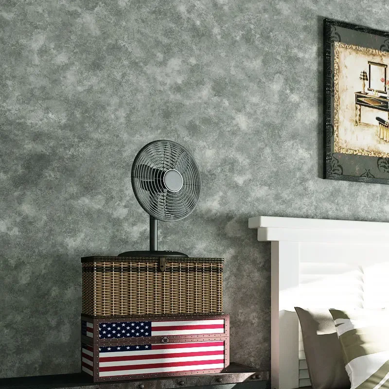 Retro industrial style dark grey clothing store wallpaper non woven bedroom living room wallpaper Roll wallpaper W166