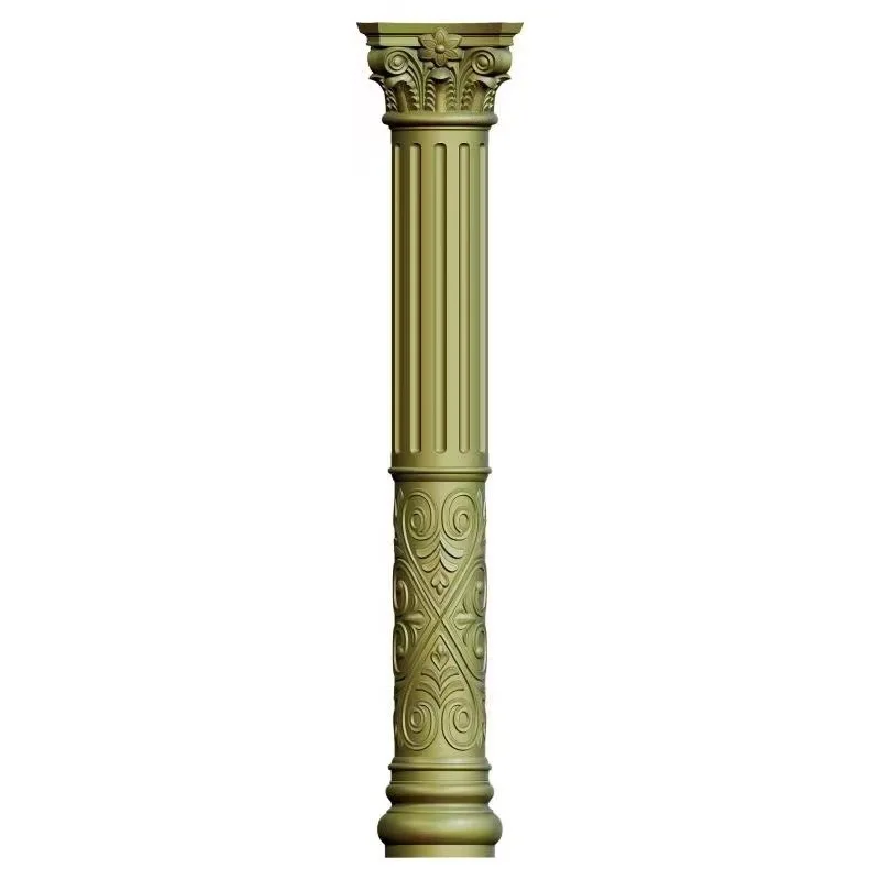 20cm X 310cm Flower Pattern Verital Stripes Plastic Concrete Roman Pillar Mold for Garden Villa Decoration