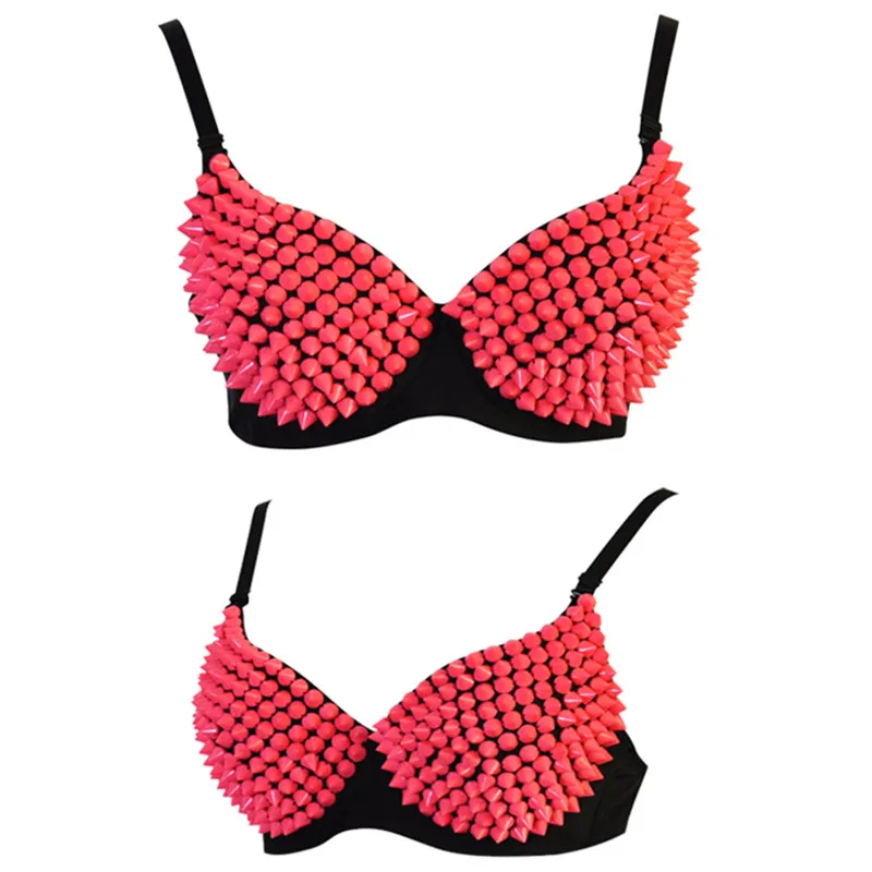 Women Sexy Push Up Bra Fashion Punk Lady Goth Bikini Bra Stage Dance Performance Burlesque Bras Bralette Party Nightculb Costume