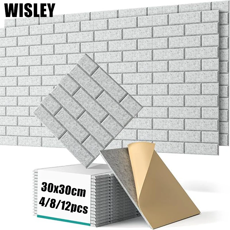 Brick Design Self-Adhesive Soundproof Wall Panels That Reduce Noise and Eliminate Echoes for Home Bedrooms Offices Music Rooms