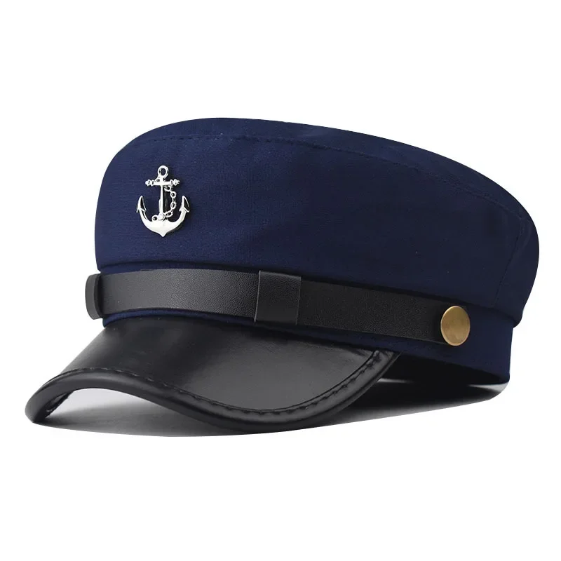 Zeitungsjungenmütze für Damen, lässige Baskenmütze, Militär-Seemann-Kapitänsmütze, Vintage-Maler, Fiddler-Mütze, Ivy-Schirmmütze mit flacher Kappe – Detail 6