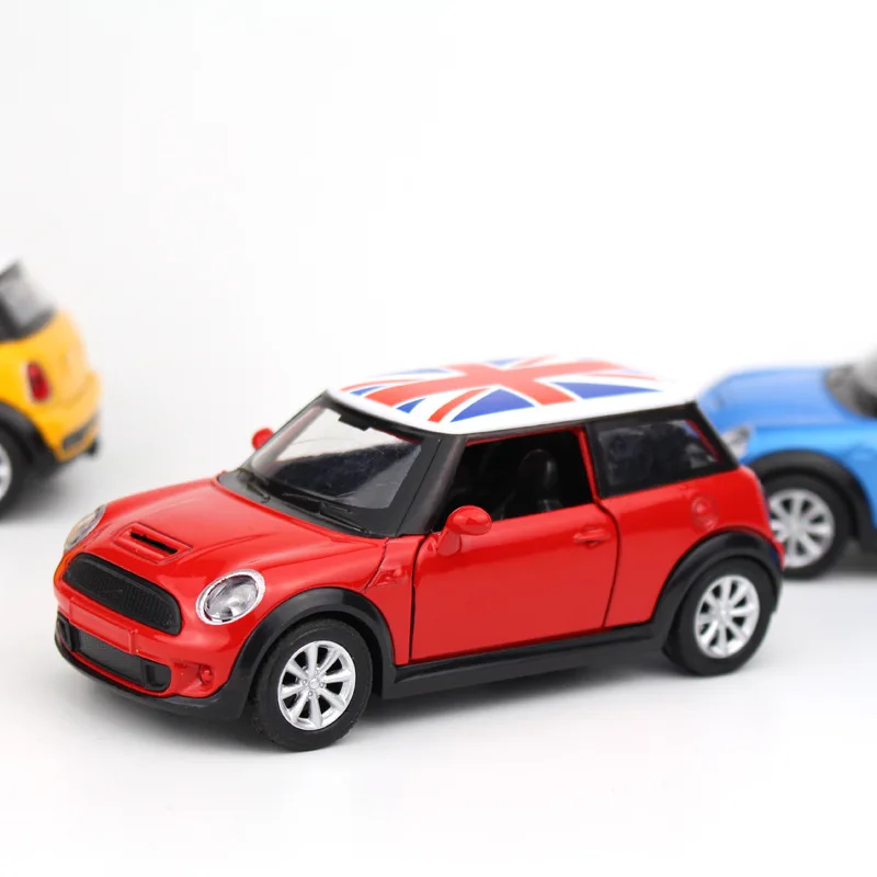 Coche clásico BMW Mini Cooper de alta simulación, modelo de aleación de Metal fundido a presión, Colección Pull Back, regalos de juguete para niños, 1:36, D78