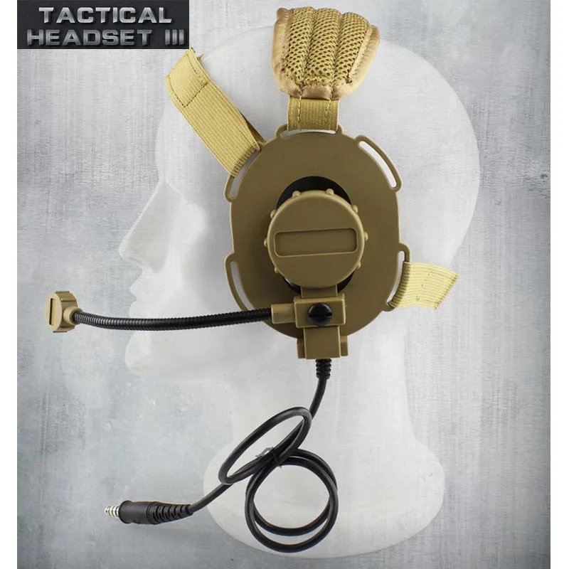 Tactical Headset III Z Tactical Bowman Elite II CS Headphone Use with PTT for Walkie Talkie Helmet Communication CS