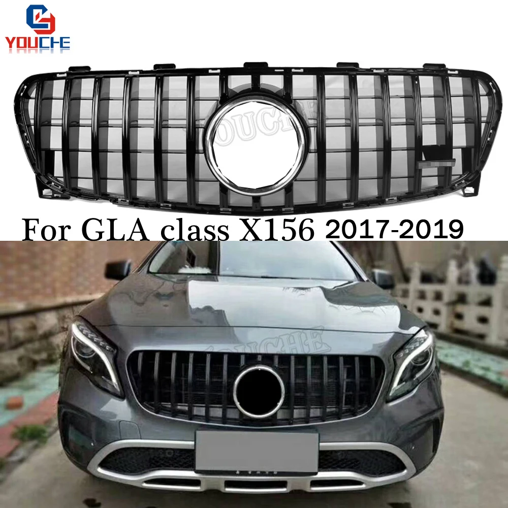 

Передняя решетка радиатора для Mercedes GLA X156 GT Style, сменный гриль для Benz GLA класса Facelift 2017 2018 2019 GLA180 GLA220 GLA45