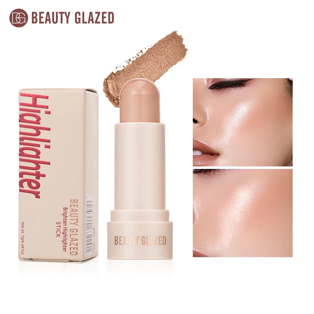 

Beauty Glazed 3 Colors Highlighter Contour Stick Soft Smooth Naturally Shimmer Contour Bronzer Face Makeup