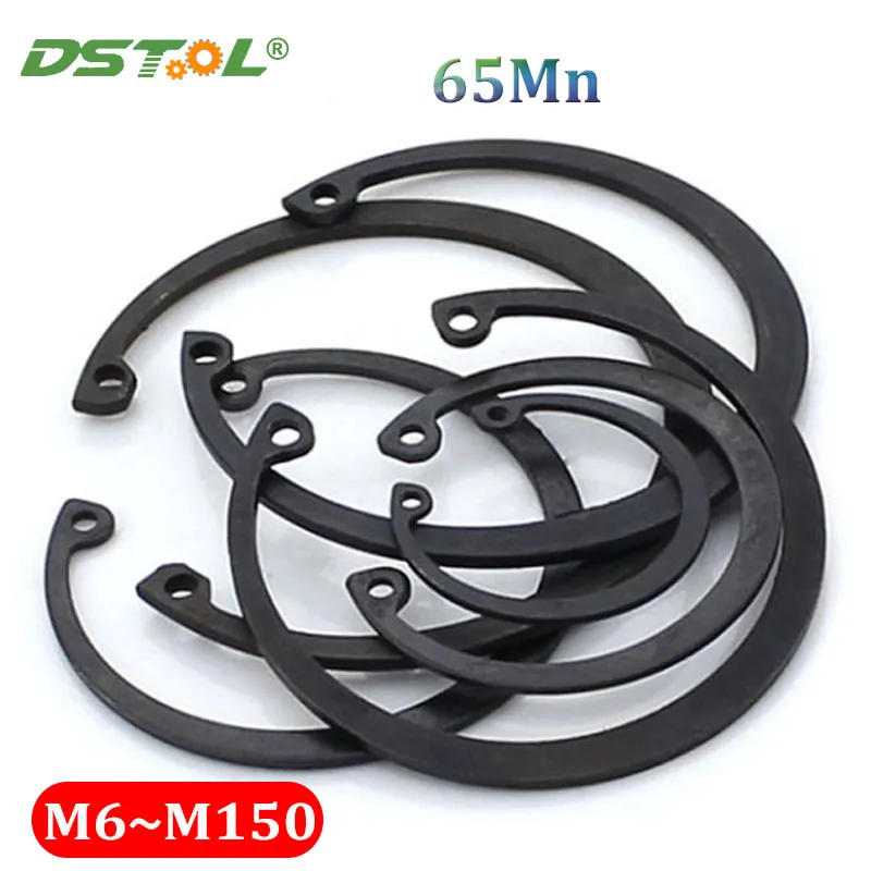 

Black 65Mn Steel Internal External Retaining Rings Circlips M8 M9 M10 M11 M12-M150 C-clip Washers Snap Retaining Ring For Holes