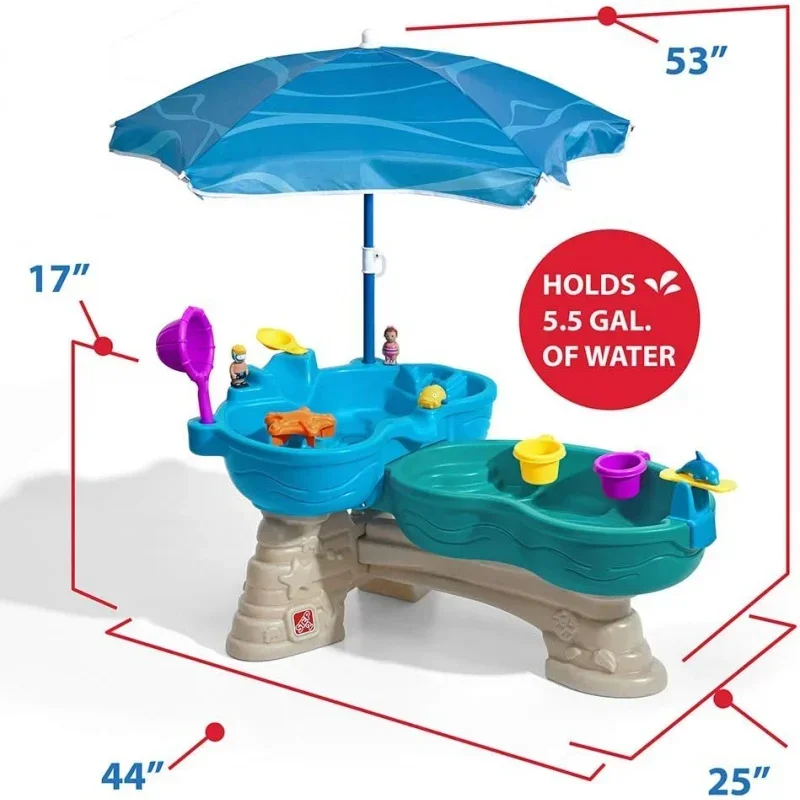 Spill & splash Seaway table kids, two-tier sensory with, ages 1.5 years old, 11 pie