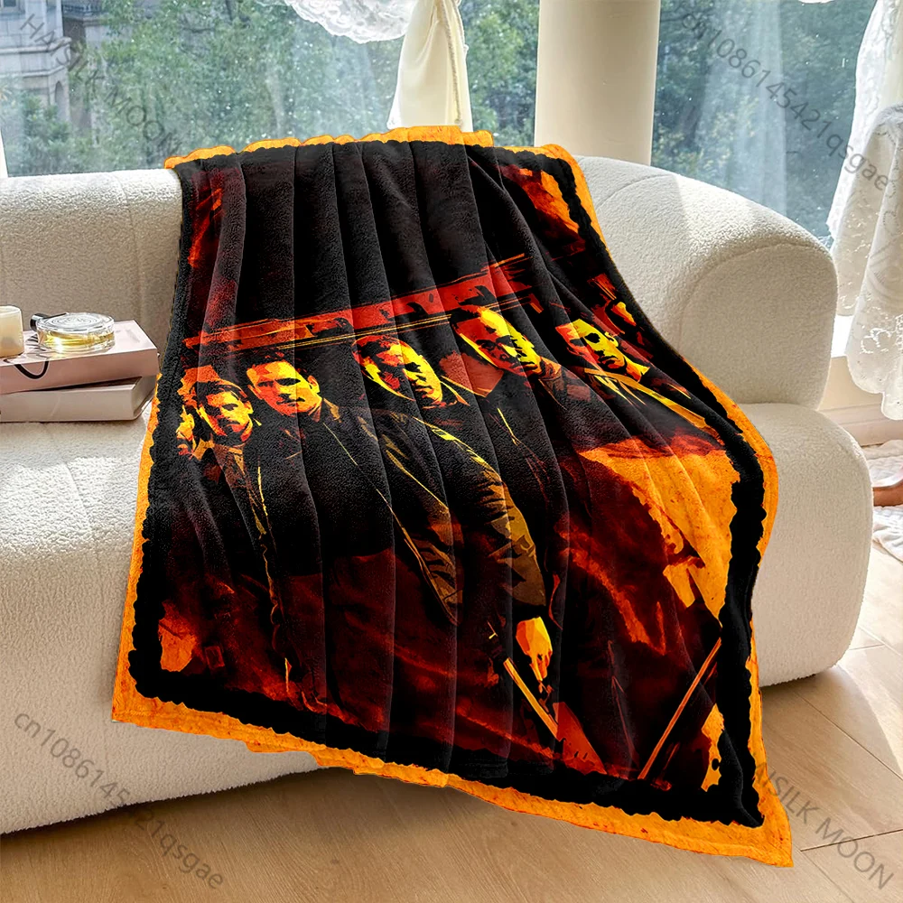 Men holding guns tense atmosphere Print Adult Children Warm Blankets Home Travel Car Soft Comfortable Suitable for all seasons