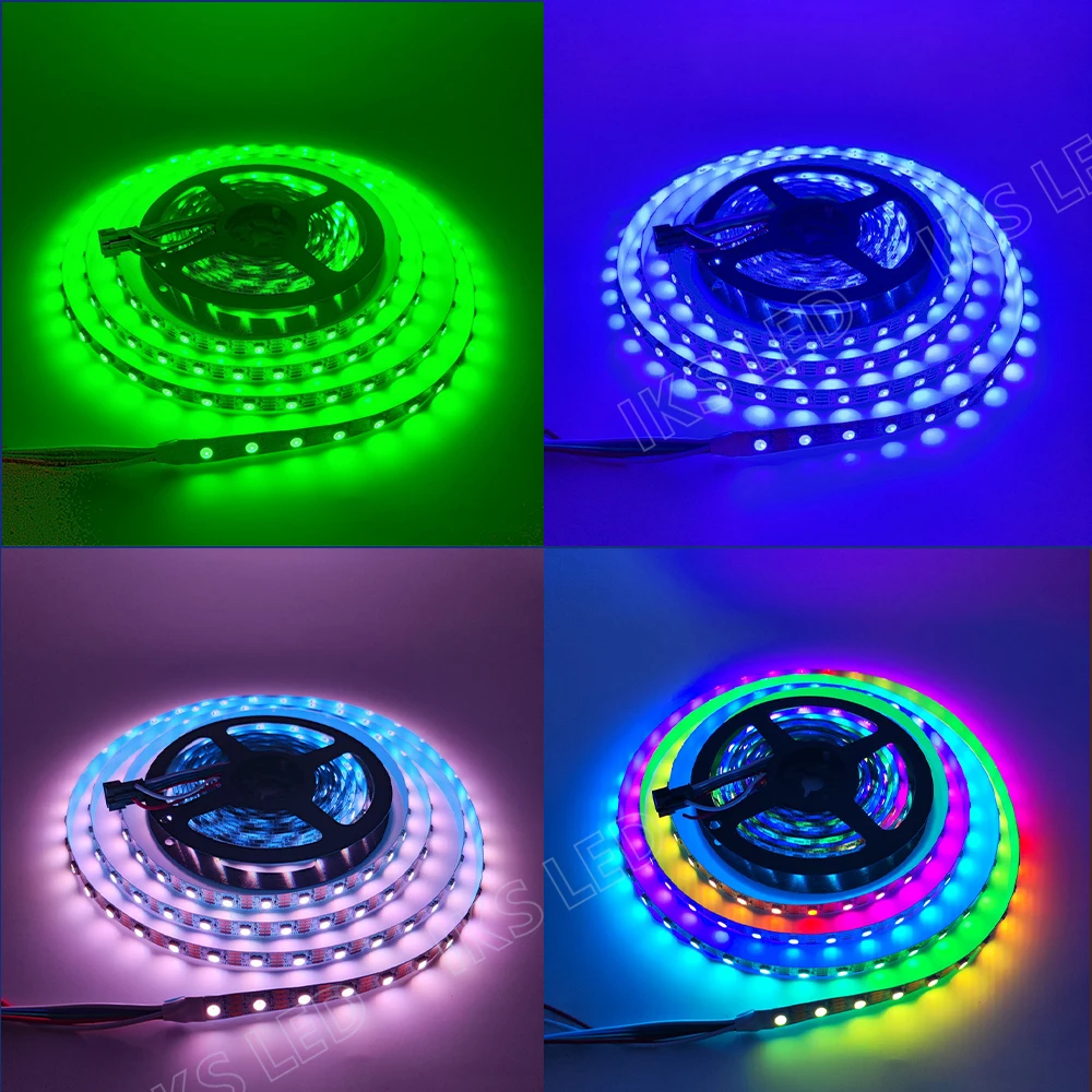 DC12V WS2815 8 مللي متر الذكية RGB بكسل LED قطاع تيار مستمر 5 فولت WS2812 عنونة بشكل فردي IC 30/60/144 بكسل/المصابيح/م ضوء الشريط