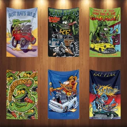 90x150CM 3X5FT r-Rat finks choppers Flag Flying Banner for Decor Indoor Outdoor