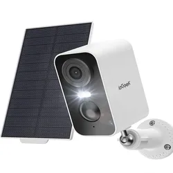 ieGeek 2K Telecamera di sicurezza solare senza fili all'aperto con visione notturna a colori, sistemi di telecamere CCTV a batte