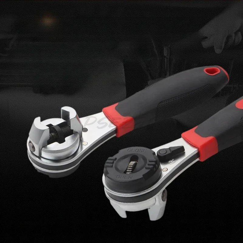 Multifunctional Ratchet Wrench Adjustable Bidirectional Quick 6-22mm Metric and British Plate Quick Wrench