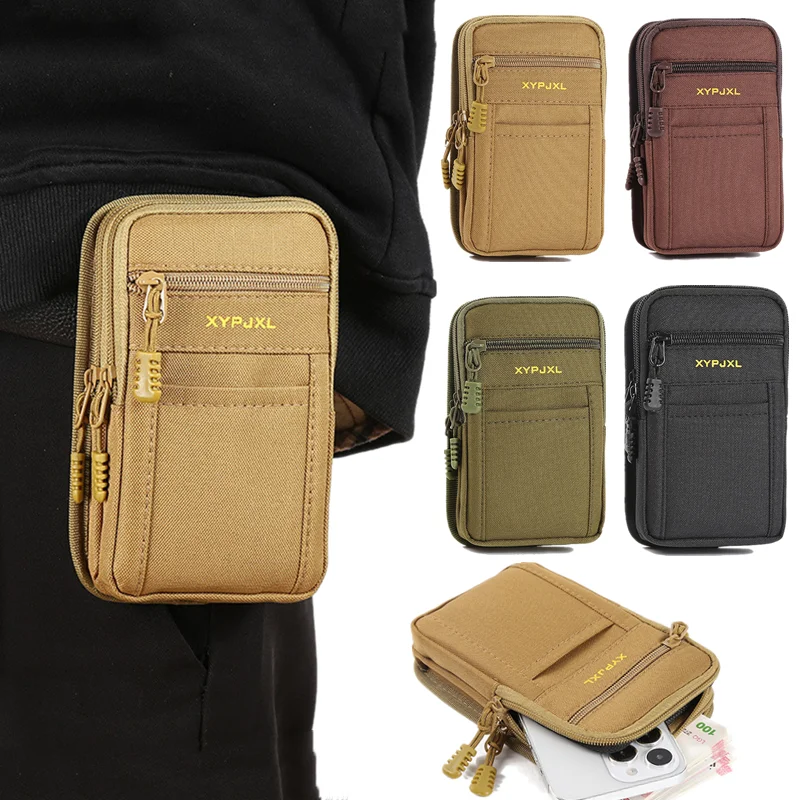 

Outdoor Men Waist Pack Bum Bag Mobile Phone Pouch Canvas Sport Hunting Waist Belt Bags Travel Multi Pockets Zipper Coin Purse