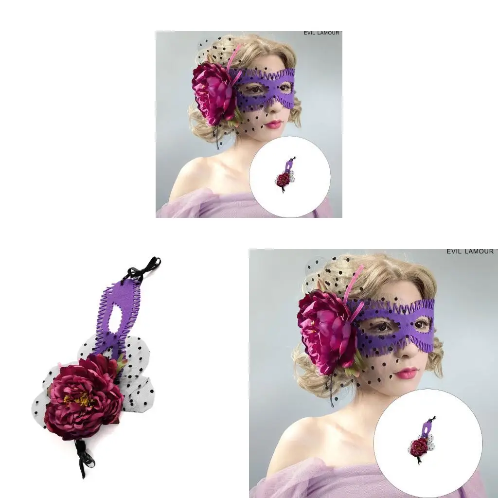 

68UA Flower Lace Half Face Mask Eyemask Mardi Gras Mask Masquerades Mask,Venetians Mask