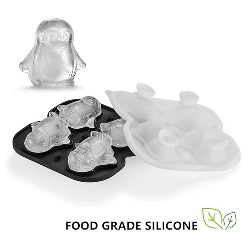 Fun Shapes Ice-Cube Tray Odd Novelty Cute Penguin Gifts, 2.2Inch Large-Silicone Whiskey Ice Mold