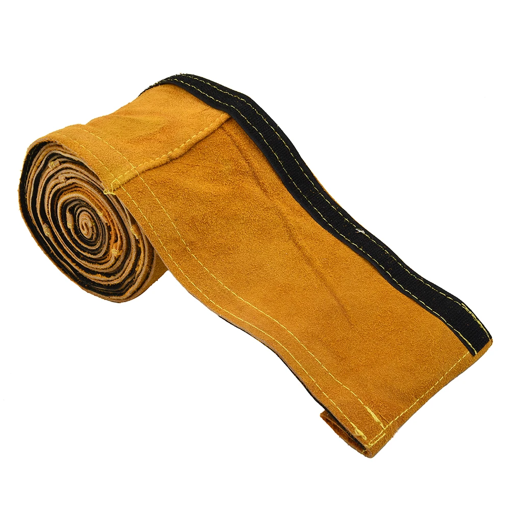 Cable Jacket for tig for torch Cable Cover Yellow 15ft Abrasion Resistant Cables Protector Flame Retardant Two-layer Leather