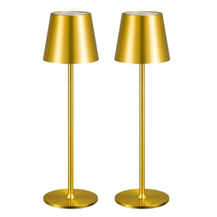 2 Pack Cordless Table Lamp, Portable LED Desk Lamp, 6000mAh Battery Operated, 3 Color Stepless Dimming Up, for Restaurant/Bedro