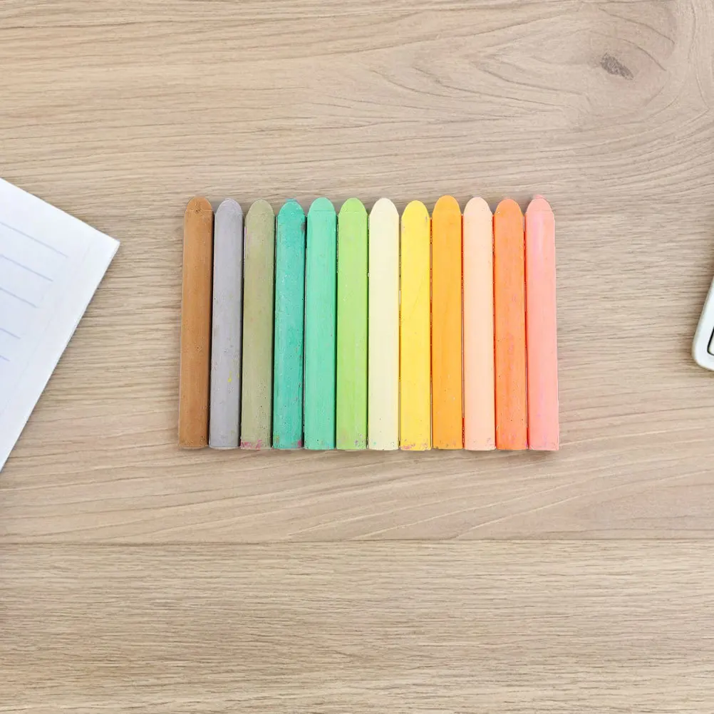 

48Pcs Washable Sidewalk Chalk Set Assorted Color Dustless Chalk for Blackboard Classroom Outdoor Supplies