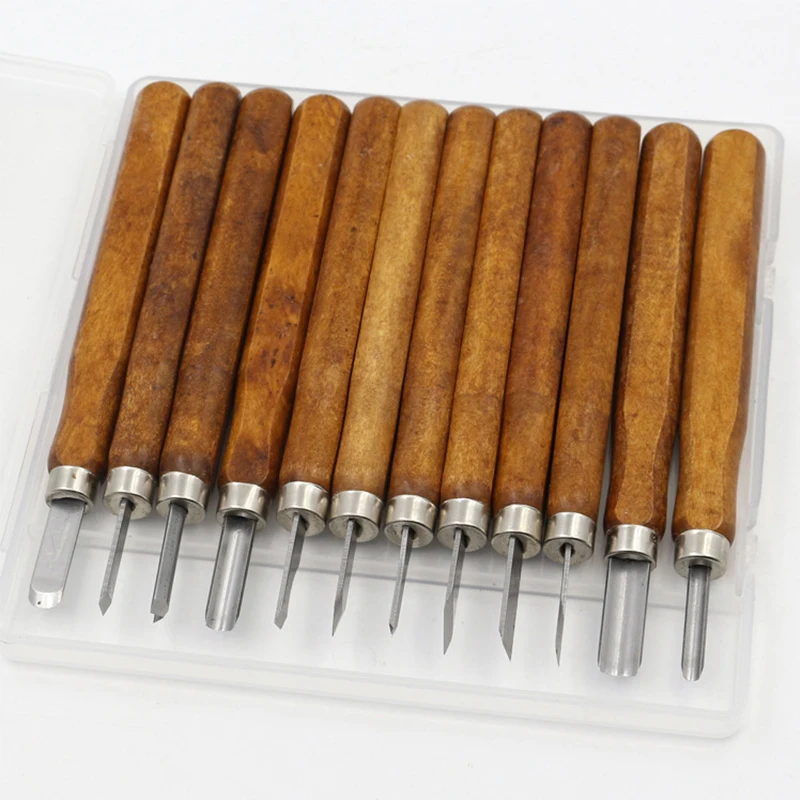 12 Chiếc Dụng Cụ Khắc Gỗ Dụng Cụ Khắc Gỗ Cho Gỗ Khắc Olive Dao Khắc Thủ Công Cắt Thủ Công Dao Dụng Cụ
