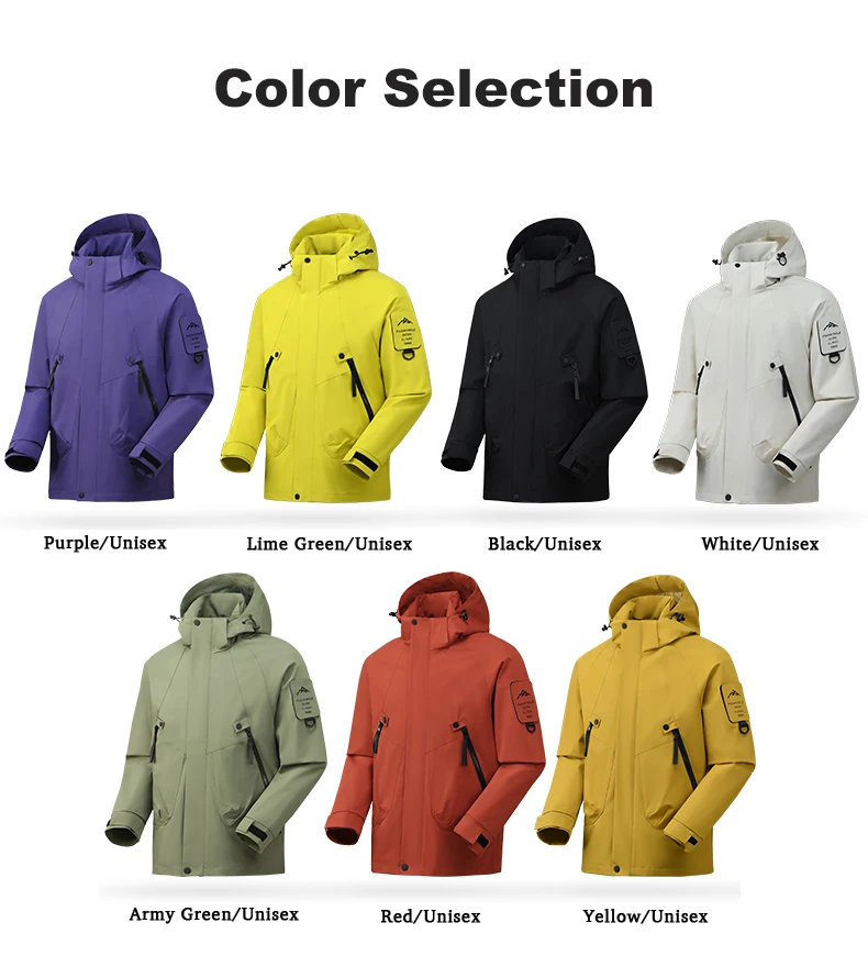 LNGXO Unisex wasserdichte Outdoor-Jacke, Windjacke, Regenmantel zum Klettern, Wandern, Camping, Trekking, Herren und Damen, winddicht, atmungsaktiv – Detail 7