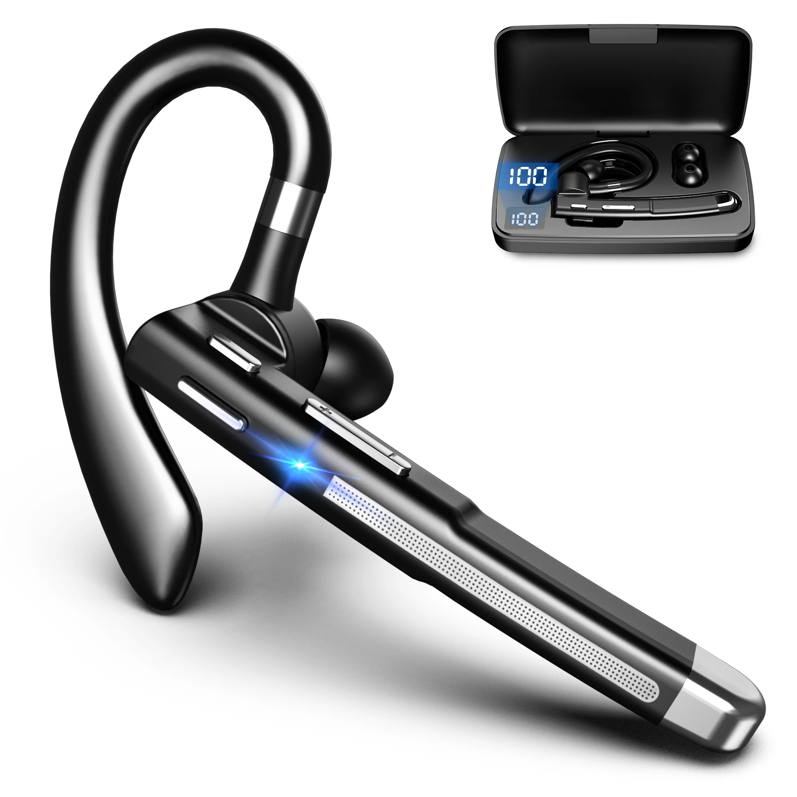 

Business BT5.1 Driving Hanging Sport Headset LED Display Wireless Earphone Stereo Headphone with Microphone