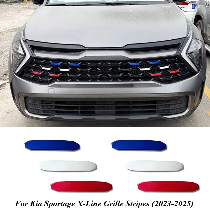 For ​​Kia Sportage X-Line Grille Stripes (2023-2025) Motorsport Tri-Color Tape Grill Accent Kit X-Line Trim Exclusive Automotive