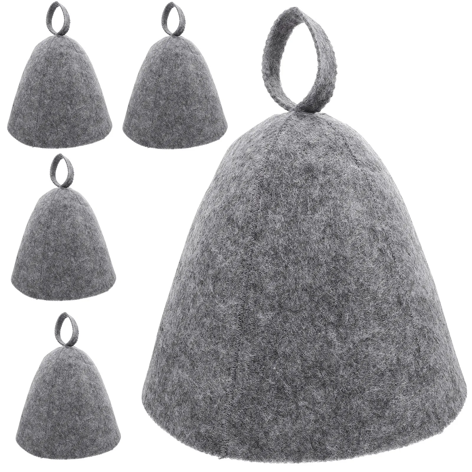 5Pcs Large Wool Sauna Hat Easy Hang Comfortable Breathable Heat Insulation Bath Hat for Sauna Spa Bathing Reusable Household
