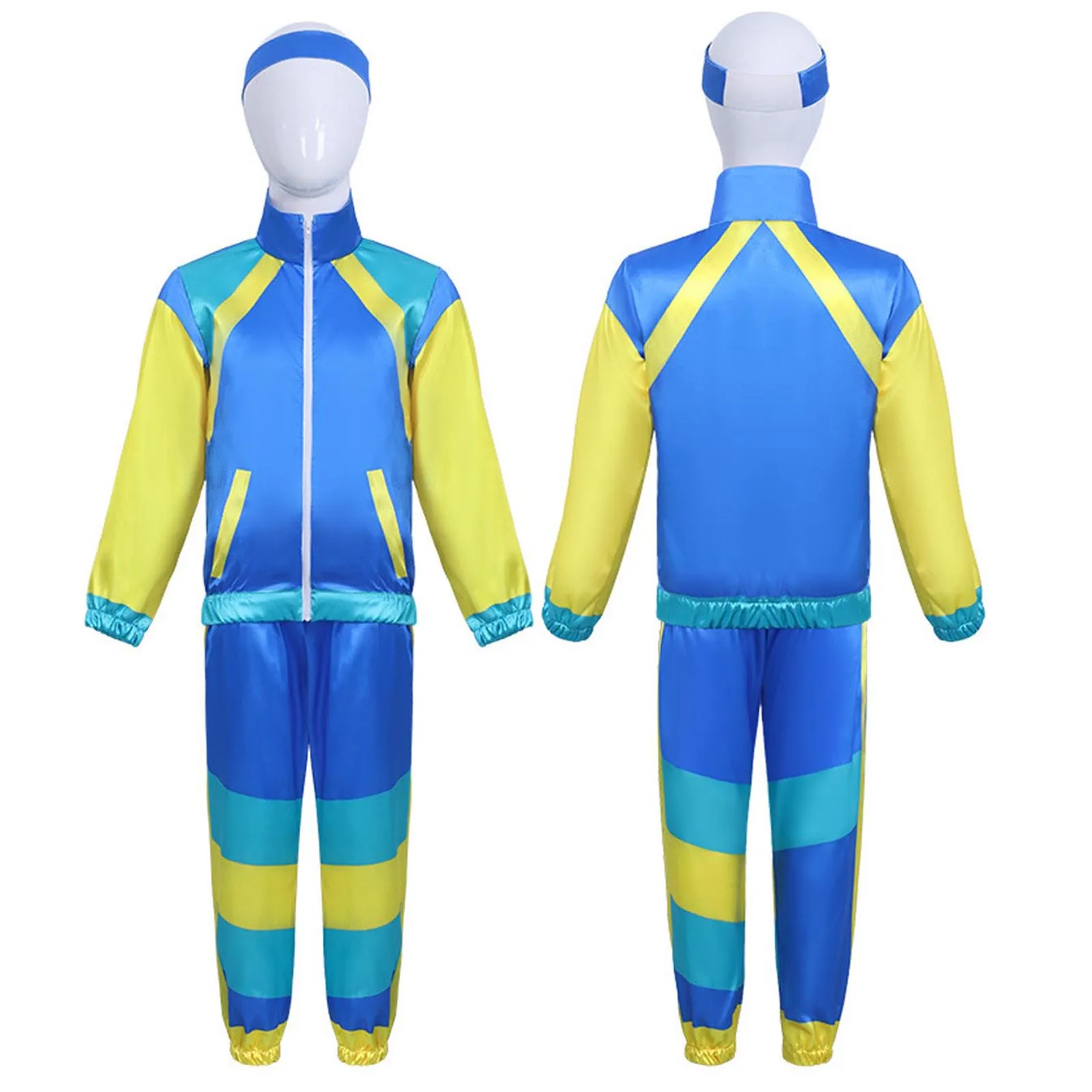 Unisex Kids Boys Girls Retro Hip Hop Disco Jazz Dance Costume Long Sleeves Coat with Pants for Hip Hop Battle Stage Competition