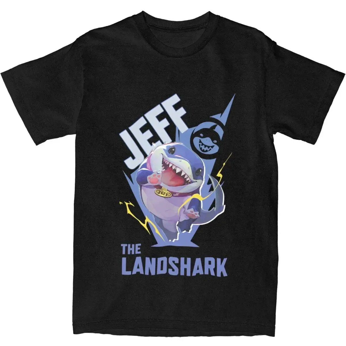 تي شيرت أنيق Jeffs The Land Shark للجنسين 100% قطن Landshsrk Manga Anime تي شيرت بأكمام قصيرة