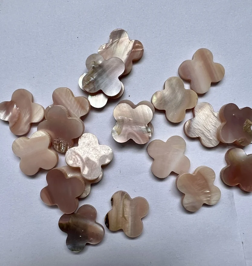 

50pcs Per Lot 6x6mm-18x18mm Four Leaf Flower Beads Loose Semi-Precious Natural Onyx Gemstone For Pendent