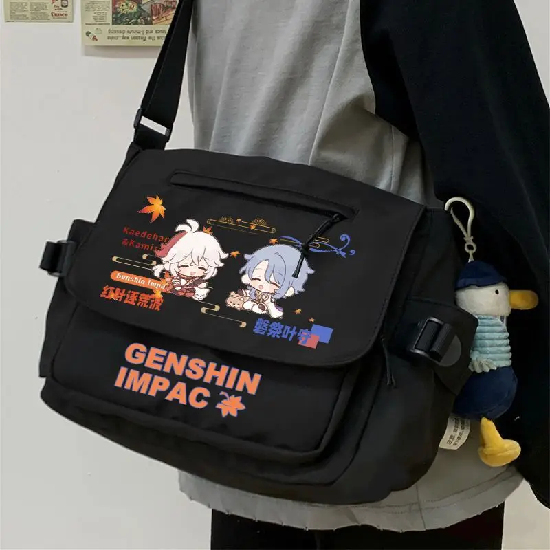 Genshin Impact Crossbody Xiangling Hu Tao Merchandise Junior High Unisex Versatile Large Capacity Shoulder Bag Storage School An