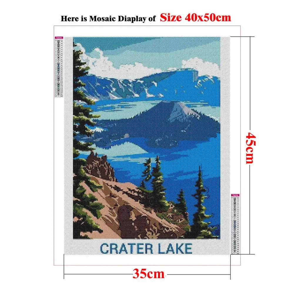 The USA Landmarks Scenics Diamond Painting Kits,National Park Wrangell-St. Elias,Yellowstone,Crater Lake,Saguaro, Capitol Reef