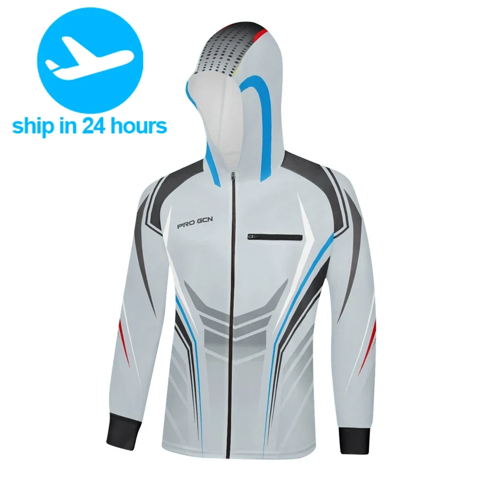 fishing shirts long sleeve uv protection UPF 50 Men Half Zipper Slim Hoodie Printing Fishing Shirt Sunscreen Fishing Jerseys