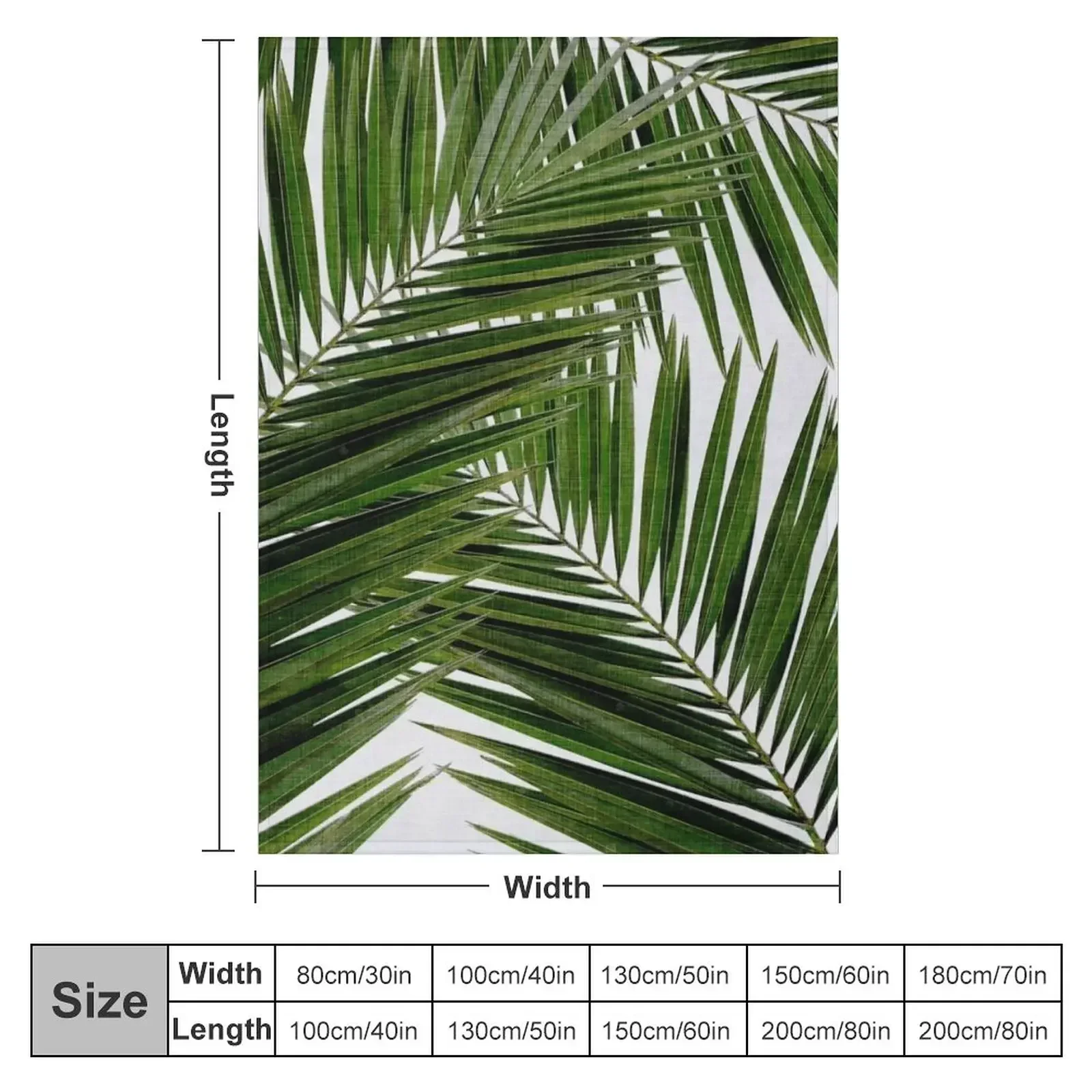 New Palm Leaf Green II Throw Blanket couch cozy soft plush fuzzy picnic outdoor blanket