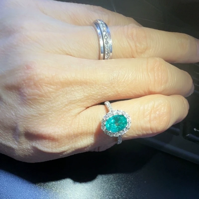 Paraiba-Labor-Saphir in Trillionenform mit VVS1-Zertifikat, Großhandelsdiamant für DIY-Anhänger, Schmuckherstellungsmaterialien, Edelstein – Detail 32
