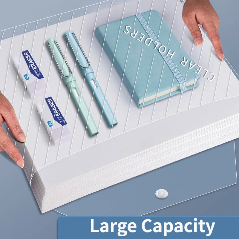 10pcs Transparent and Colorful File Envelopes Plastic Folders Office School Home A4 Letter Organizing Papers Storage Tool